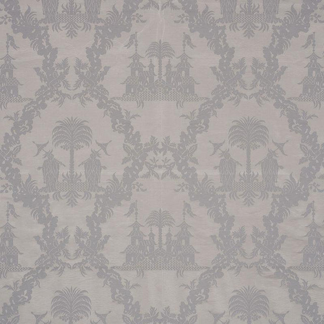 Schumacher Chinoiserie Royale Platinum Fabric
