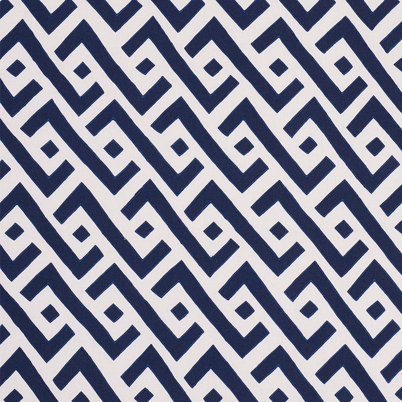 Schumacher Safari Appliqu Blue Fabric