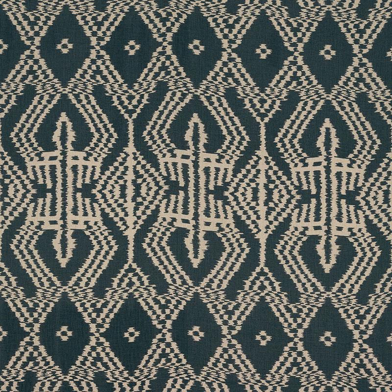 Schumacher Asaka Ikat Charcoal Fabric