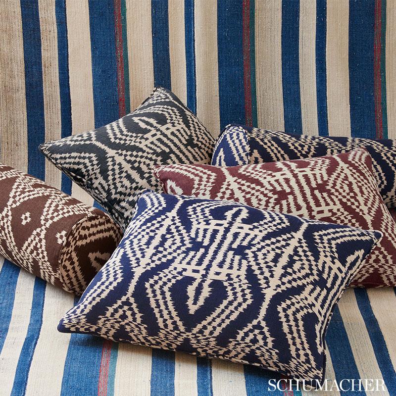 Schumacher Asaka Ikat Charcoal Fabric