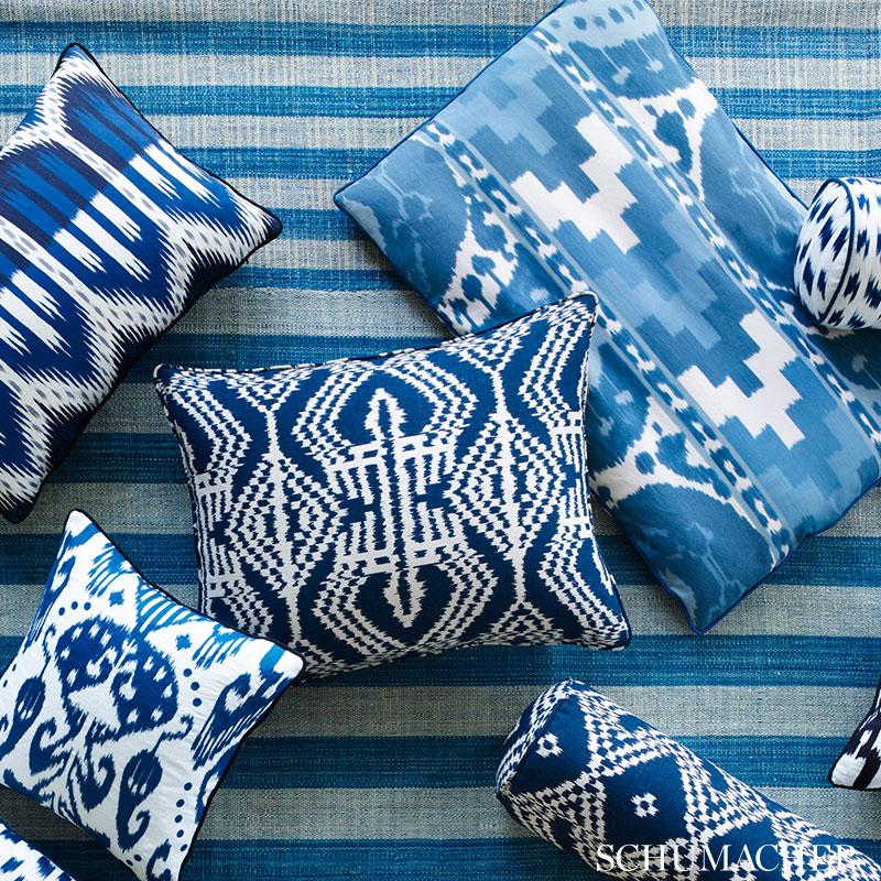 Schumacher Bukhara Ikat Indigo Fabric
