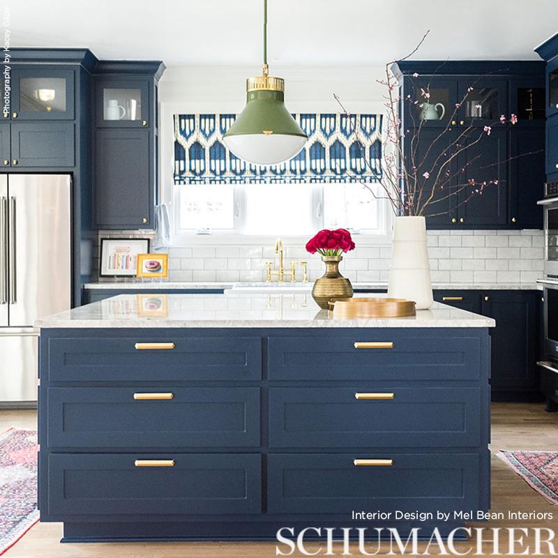 Schumacher Bukhara Ikat Indigo Fabric