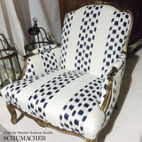 Schumacher Izmir Ikat Stripe Indigo Fabric
