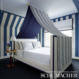 Schumacher Izmir Ikat Stripe Indigo Fabric