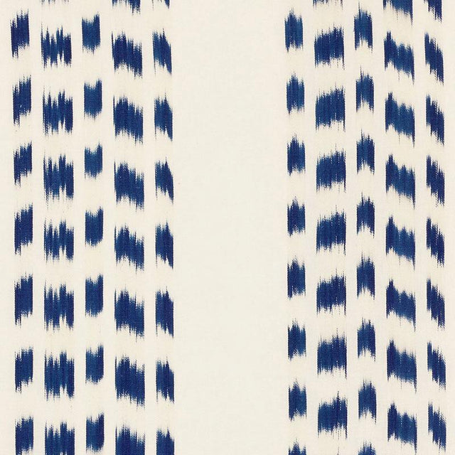 Schumacher Izmir Ikat Stripe Indigo Fabric