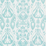 Schumacher Kiva Embroidered Ikat Sky Fabric