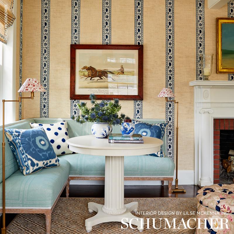 Schumacher Samarkand Ikat Ii Porcelain Fabric