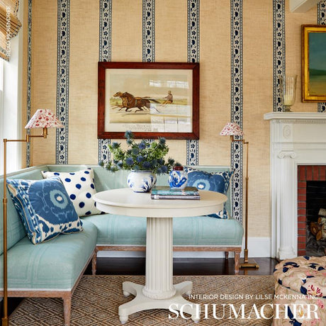 Schumacher Samarkand Ikat Ii Porcelain Fabric