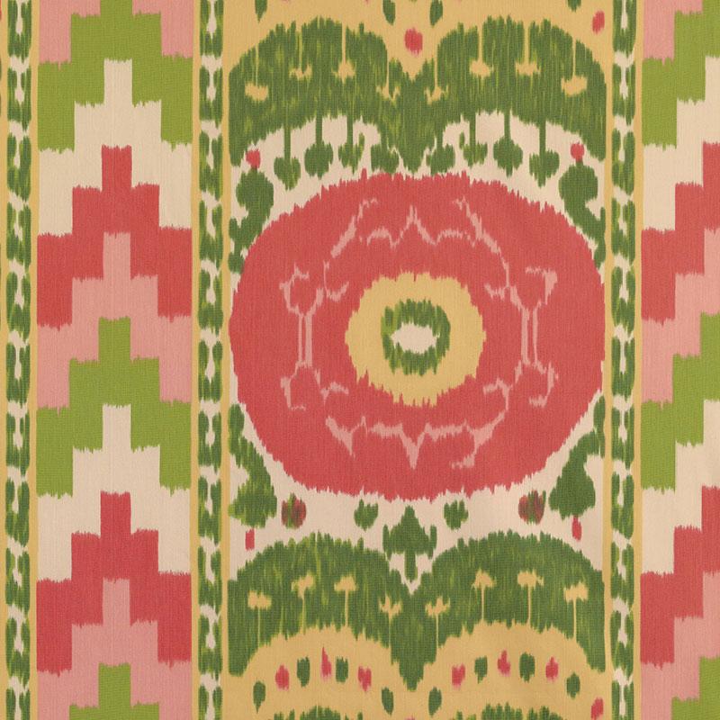 Schumacher Samarkand Ikat Ii Watermelon Fabric
