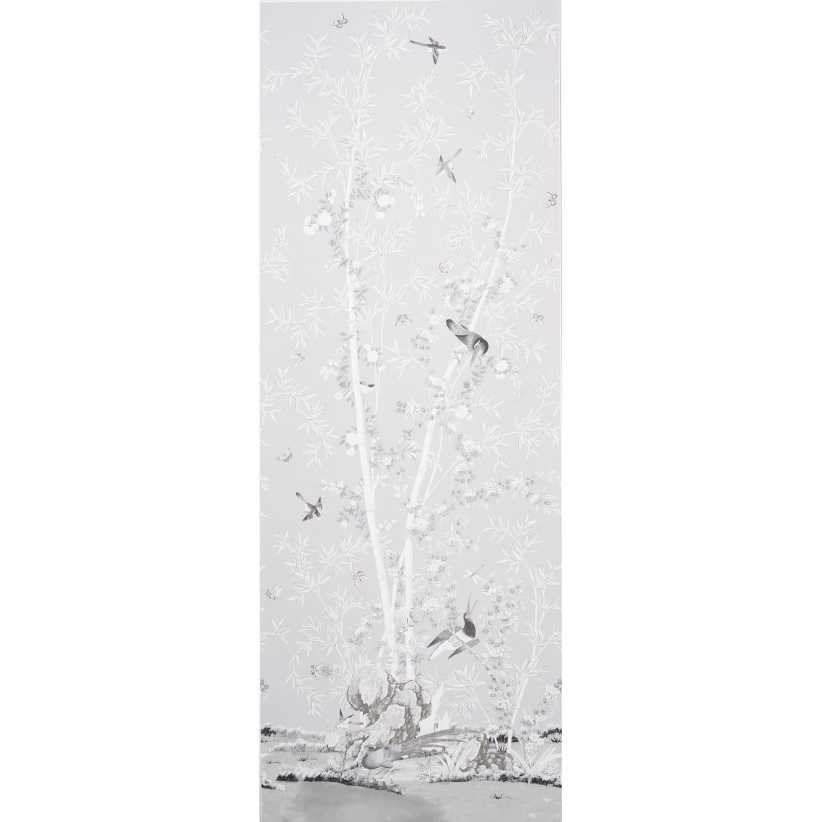 Schumacher Brighton Pavilion Panel Black & White Wallpaper