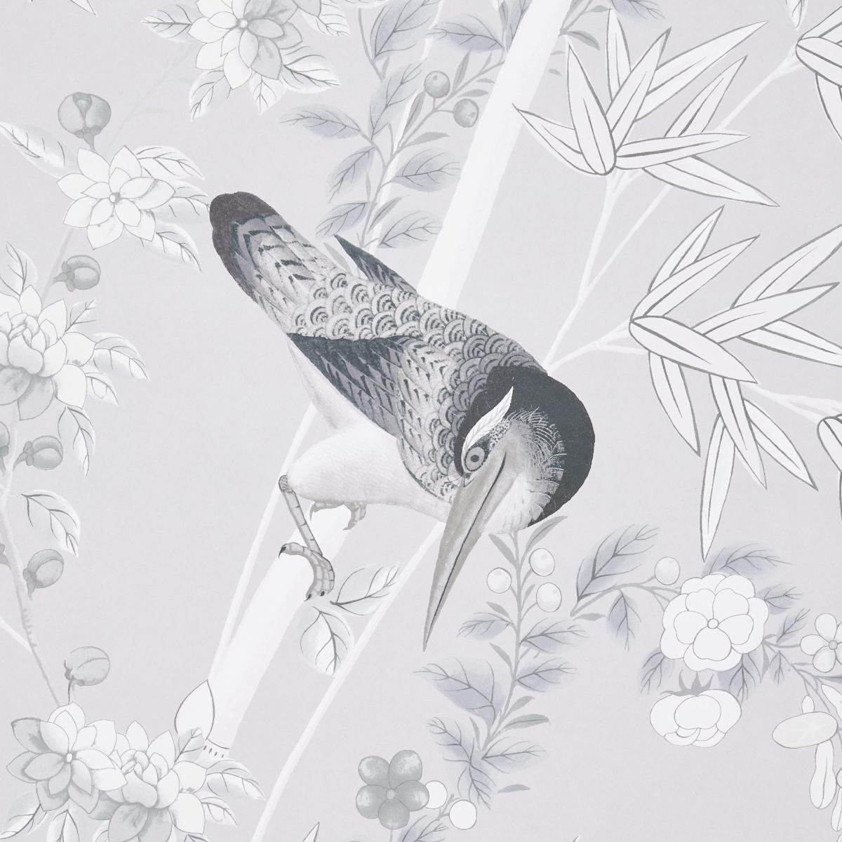 Schumacher Brighton Pavilion Panel Black & White Wallpaper