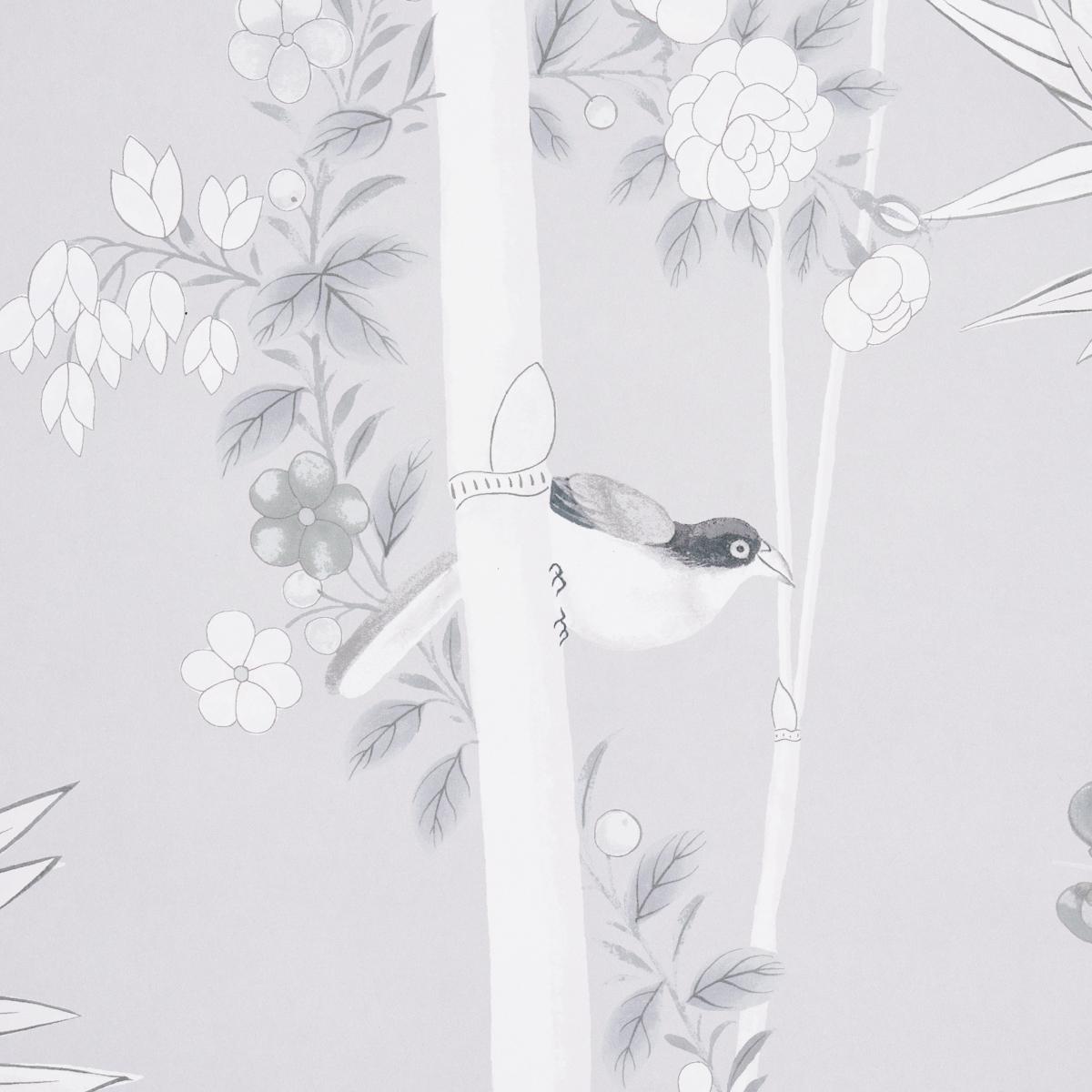 Schumacher Brighton Pavilion Panel Black & White Wallpaper