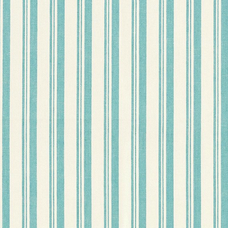 Schumacher Capri Aqua/White Fabric