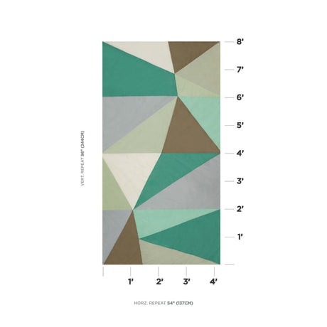 Schumacher Cubist Silk Panel Celadon Fabric