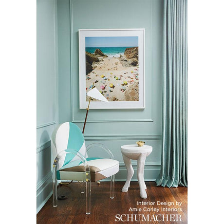 Schumacher Cubist Silk Panel Celadon Fabric