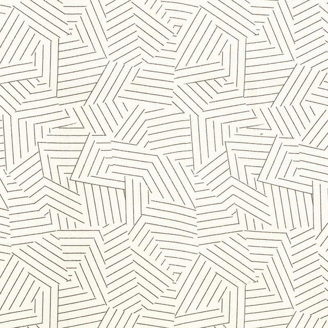 Schumacher Deconstructed Stripe Greige Fabric