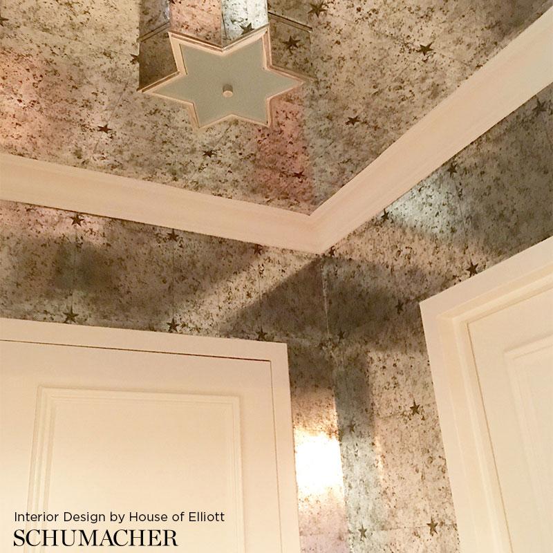 Schumacher Glass Paneling Silver Wallpaper