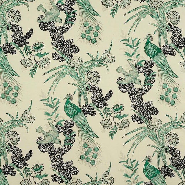 Schumacher Peacock Emerald Fabric