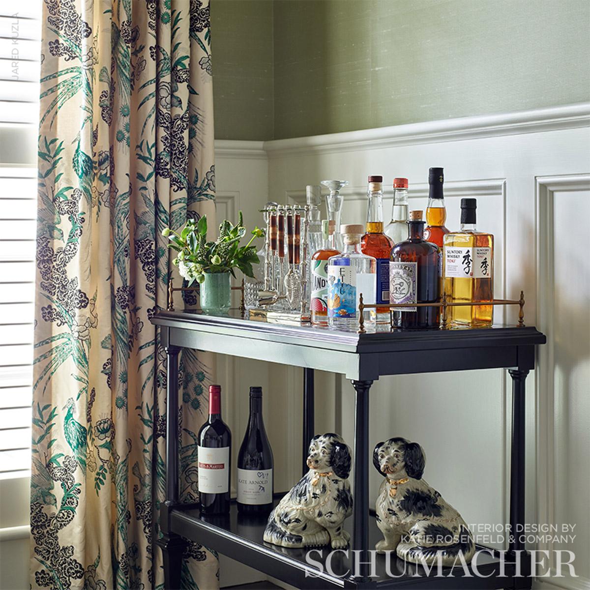 Schumacher Peacock Emerald Fabric