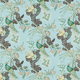 Schumacher Peacock Aqua Fabric