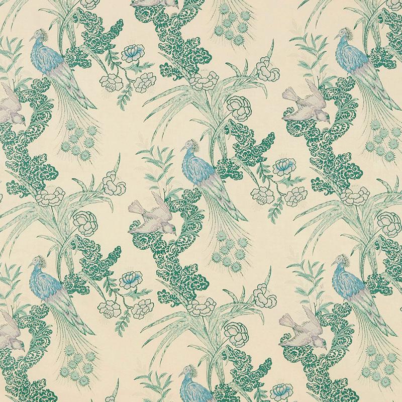Schumacher Peacock Cream Fabric