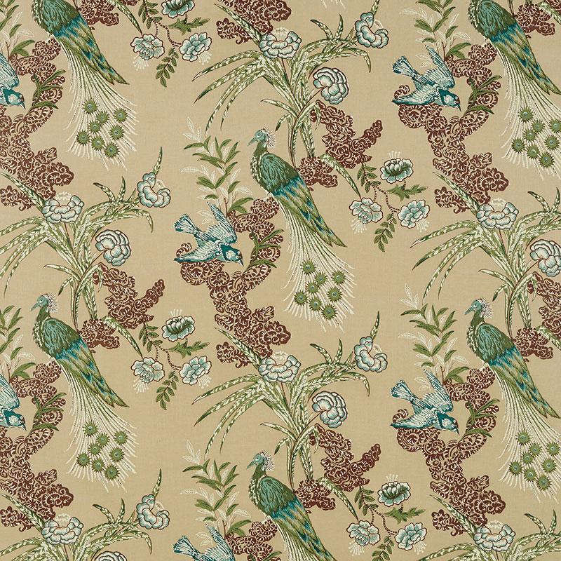 Schumacher Peacock Beige Fabric