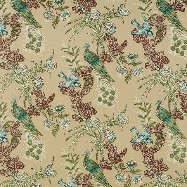 Schumacher Peacock Beige Fabric