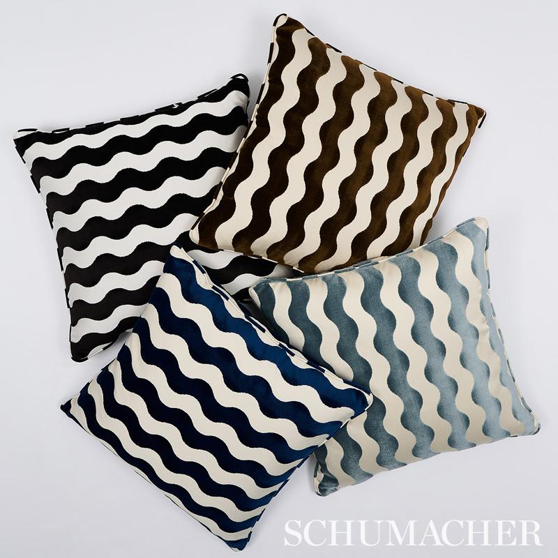 Schumacher The Wave Velvet Chocolate Fabric