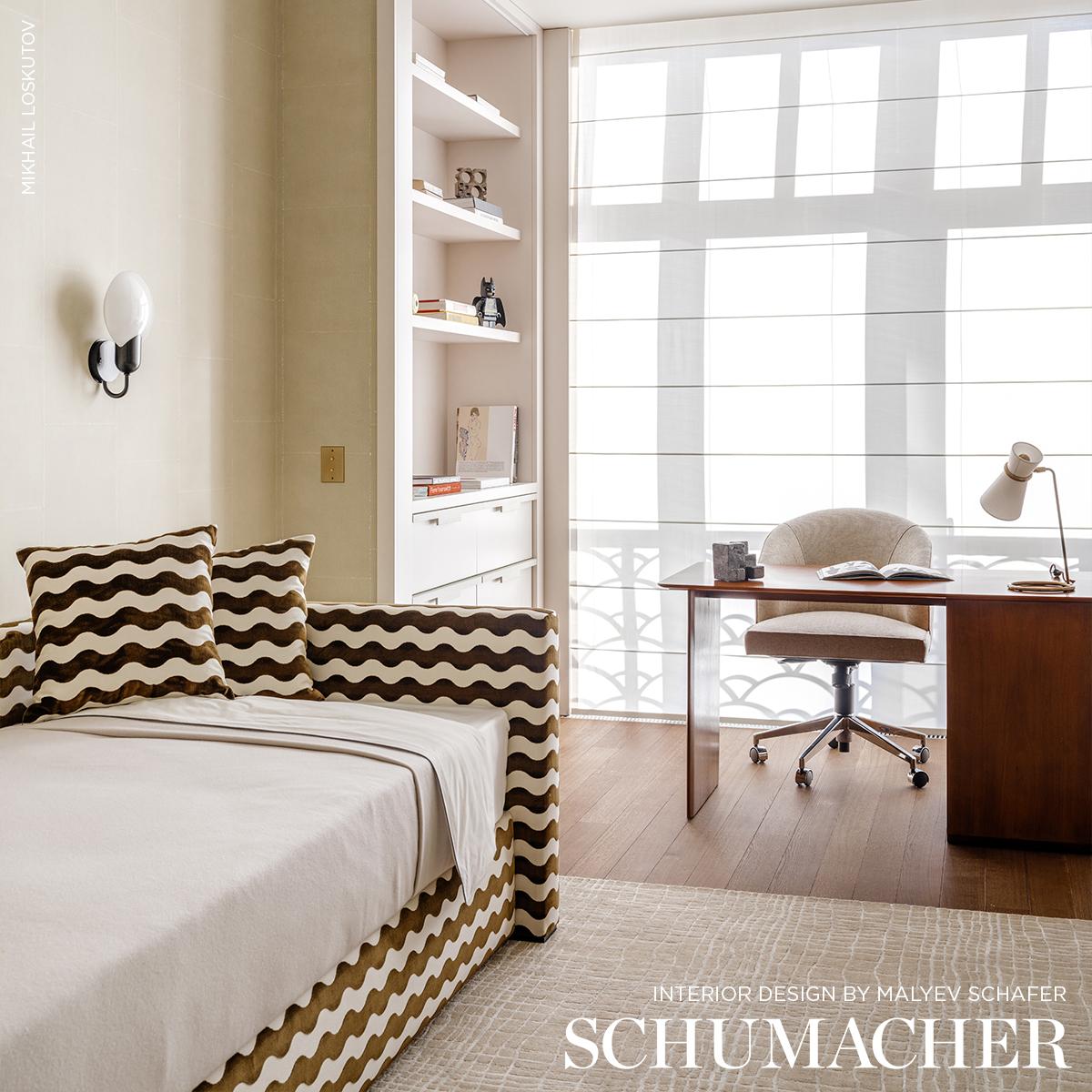 Schumacher The Wave Velvet Chocolate Fabric