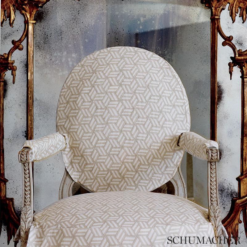 Schumacher Tumbling Blocks Chocolate Fabric