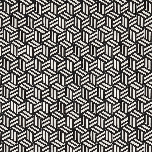 Schumacher Tumbling Blocks Black Fabric