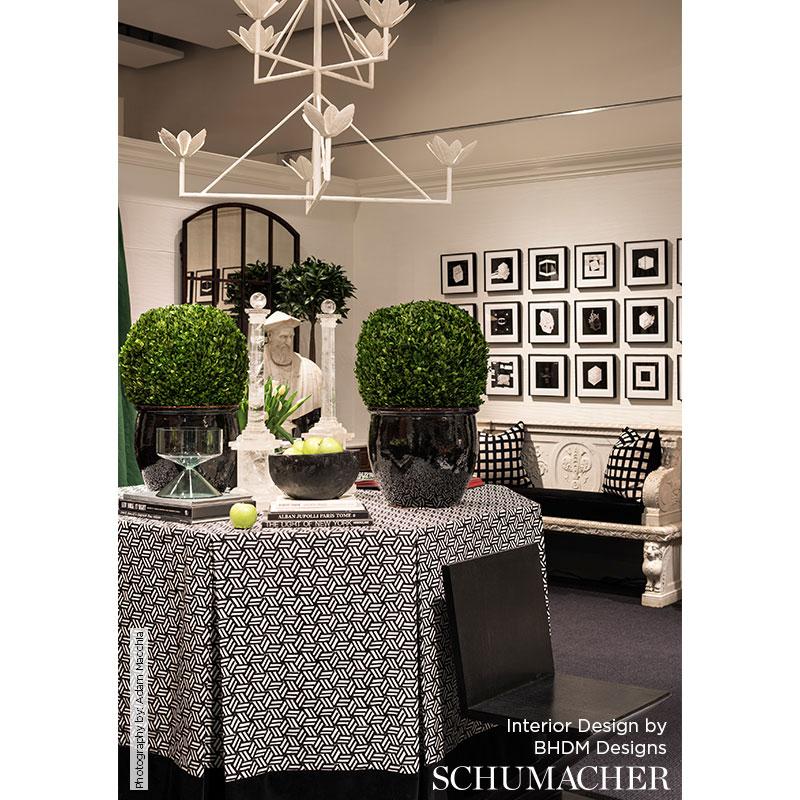 Schumacher Tumbling Blocks Black Fabric