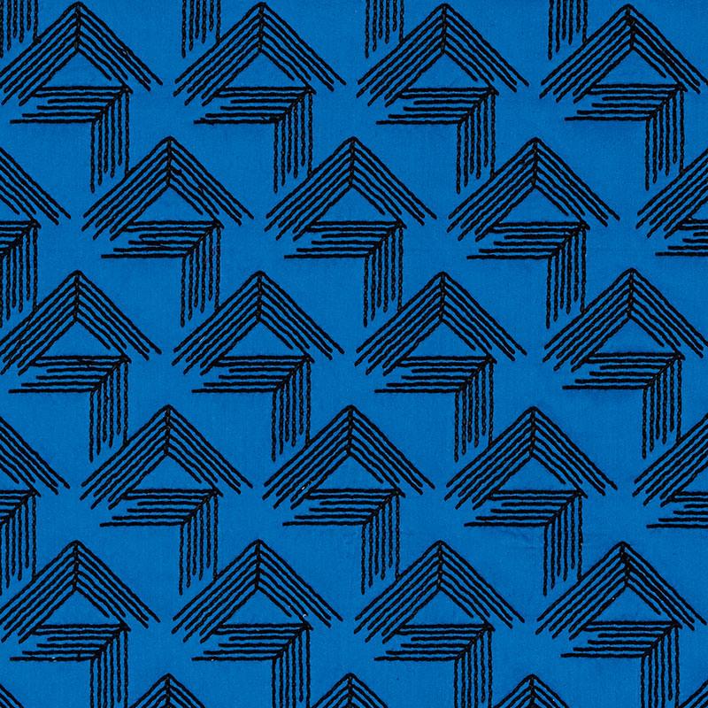 Schumacher V Step Cobalt Fabric