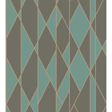 Cole & Son OBLIQUE WP TEAL AND BLACK Wallpaper