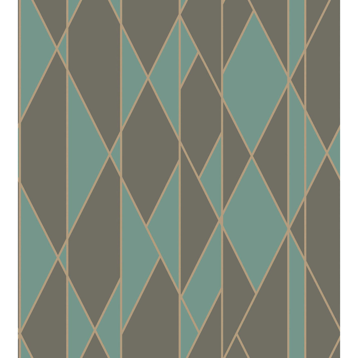 Cole & Son OBLIQUE WP TEAL AND BLACK Wallpaper