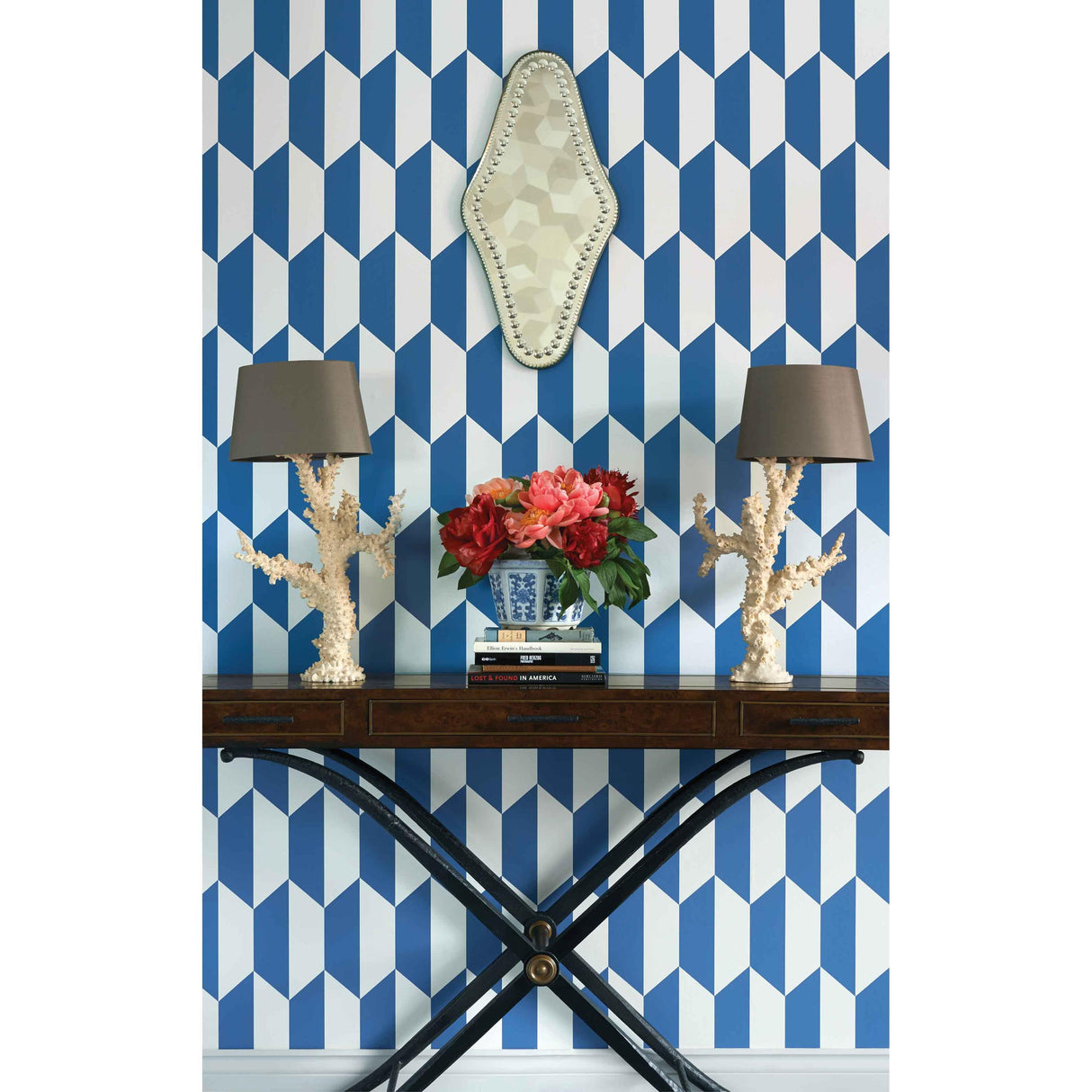 Cole & Son TILE BLUE AND WHITE Wallpaper