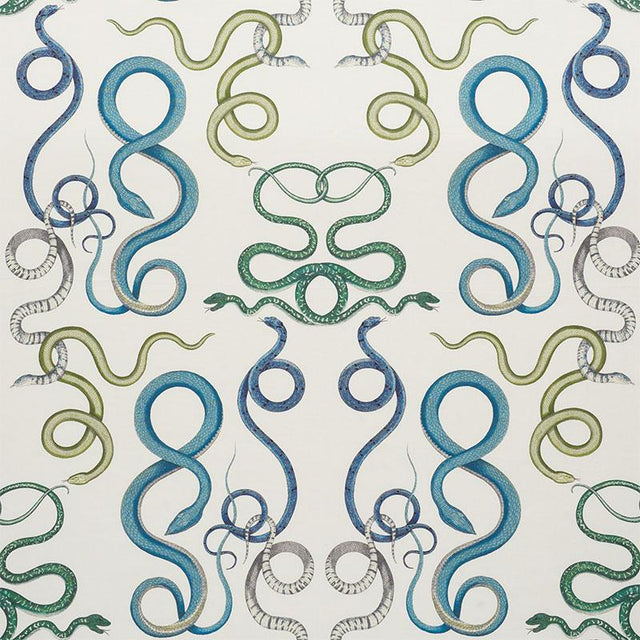 Schumacher Giove Emerald & Sapphire Fabric