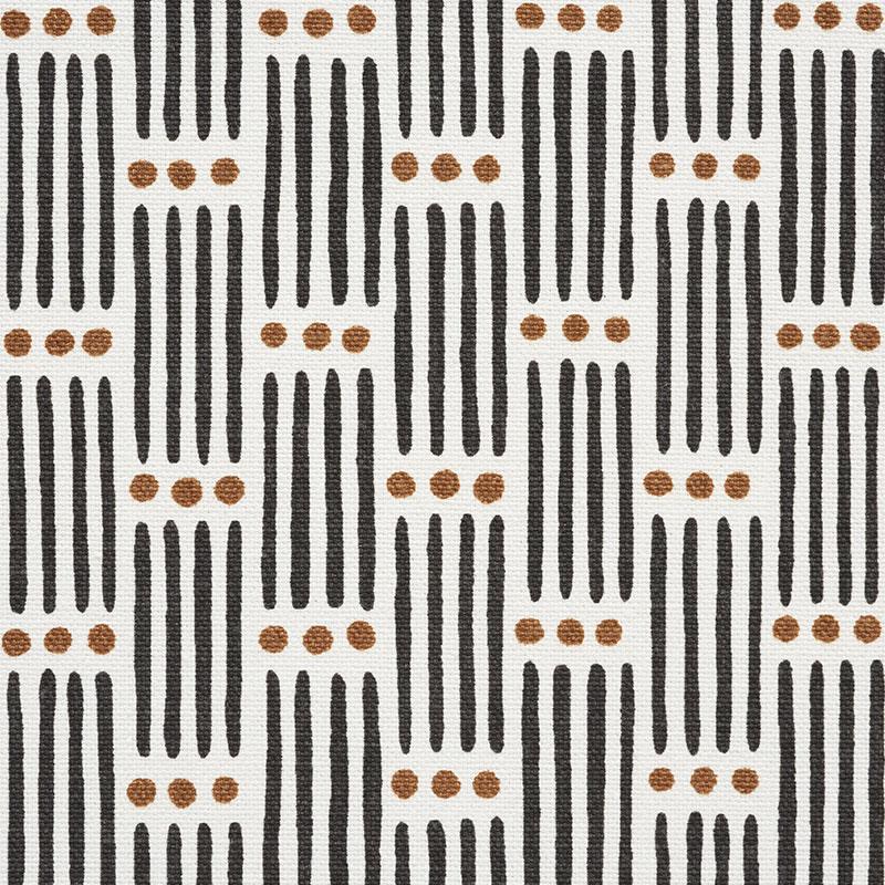 Schumacher Dotted Stripe Carbon Fabric