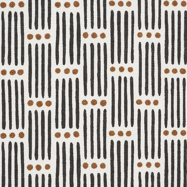 Schumacher Dotted Stripe Carbon Fabric
