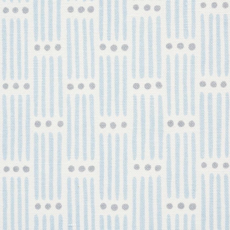 Schumacher Dotted Stripe Sky Fabric
