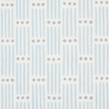 Schumacher Dotted Stripe Sky Fabric