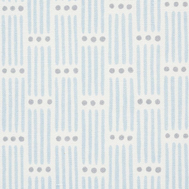 Schumacher Dotted Stripe Sky Fabric