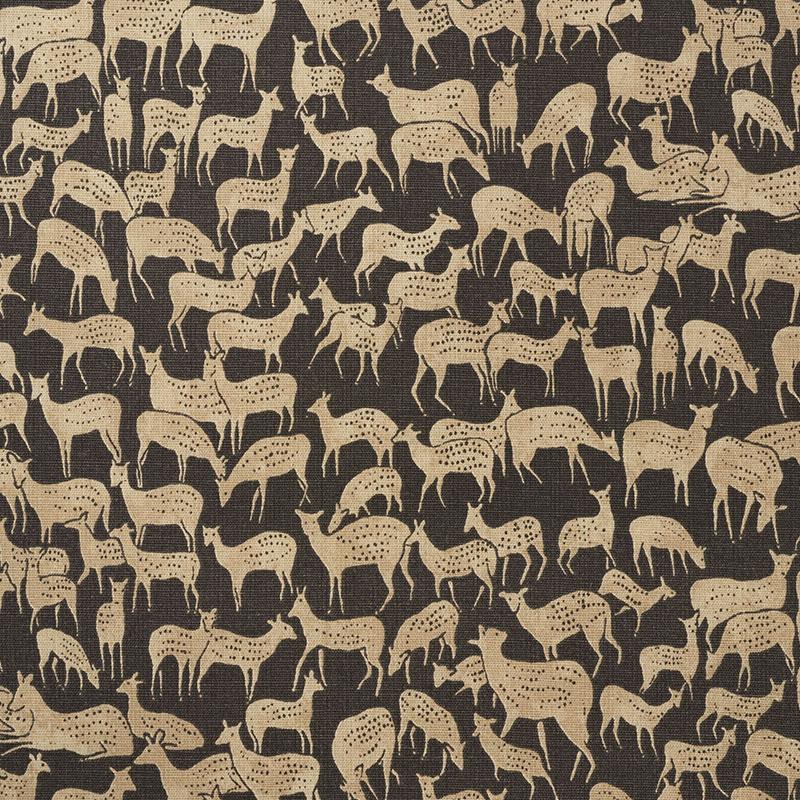 Schumacher Fauna Carbon Fabric