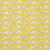 Schumacher Leaping Leopards Yellow Fabric