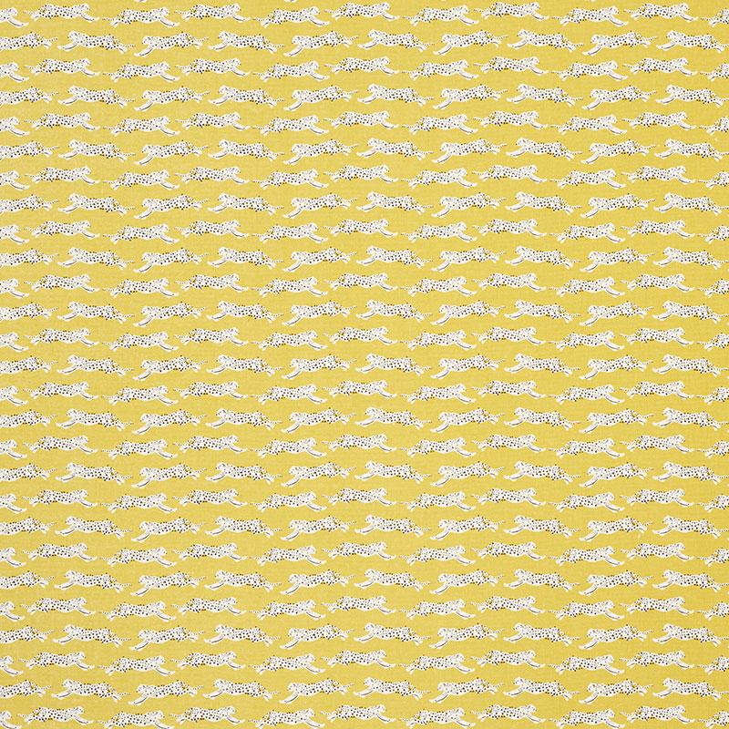 Schumacher Leaping Leopards Yellow Fabric