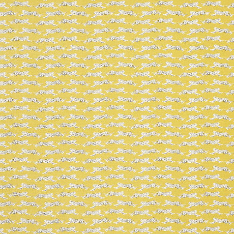 Schumacher Leaping Leopards Yellow Fabric