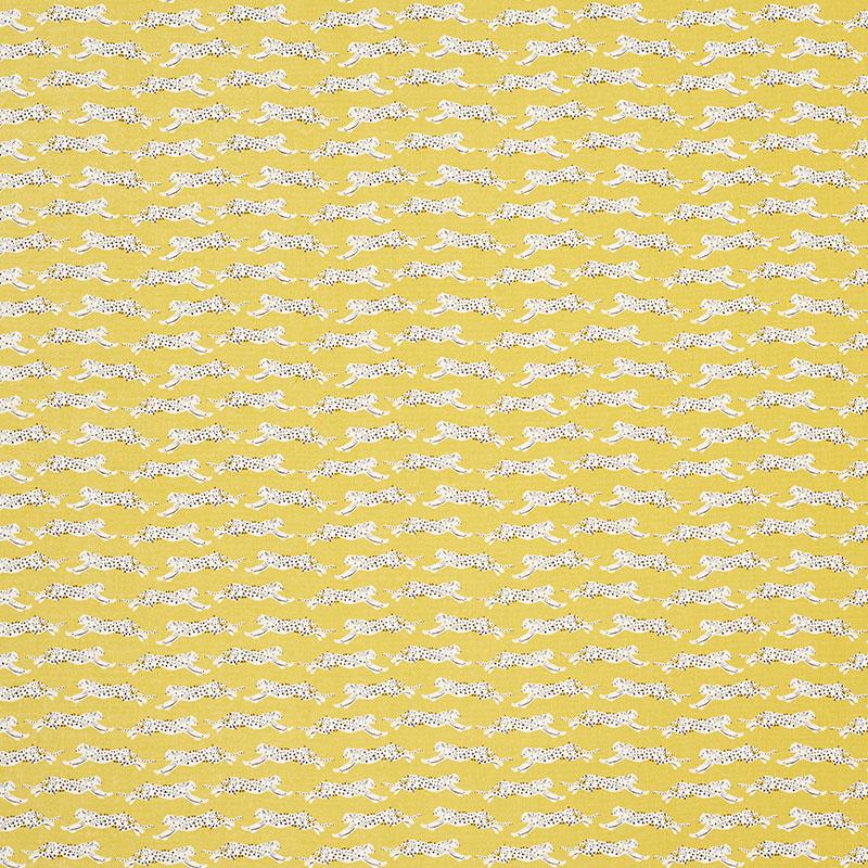 Schumacher Leaping Leopards Yellow Fabric