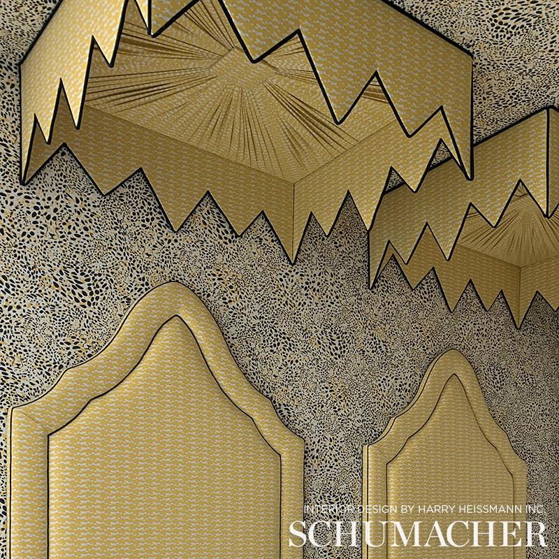 Schumacher Leaping Leopards Yellow Fabric