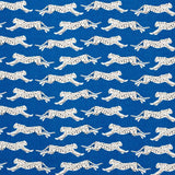 Schumacher Leaping Leopards Blue Fabric
