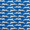 Schumacher Leaping Leopards Blue Fabric
